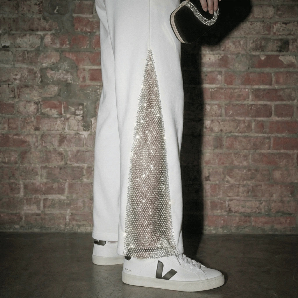 myla™ | crystal chainmail sweatpants