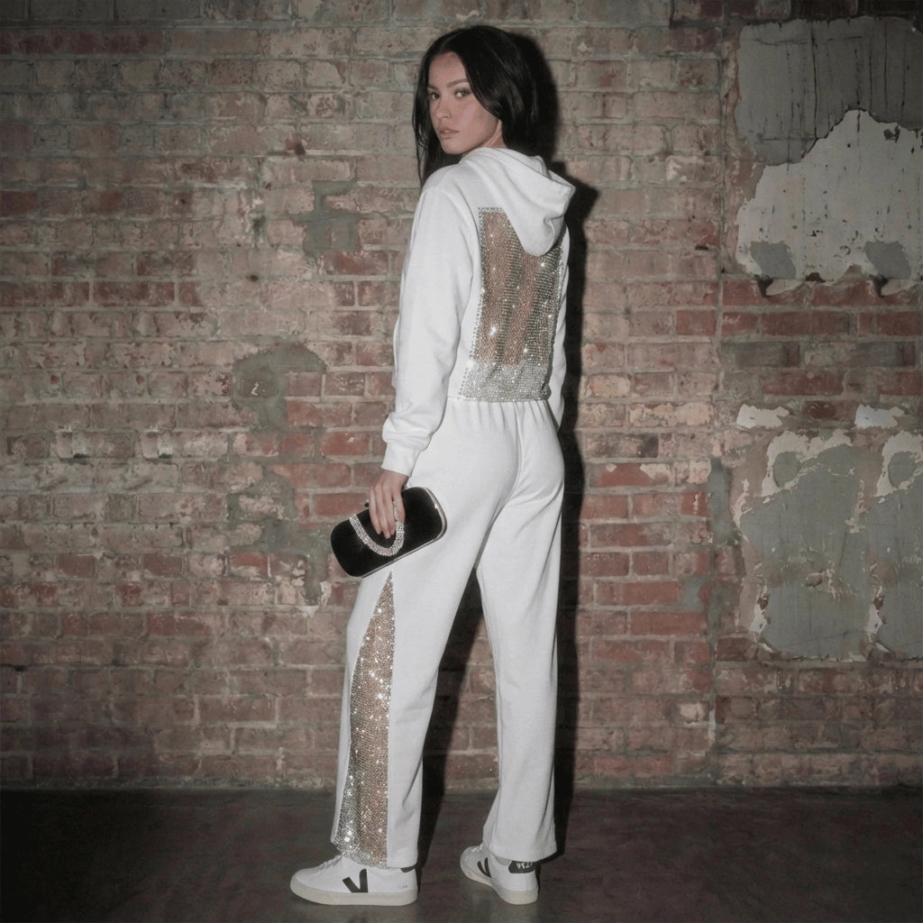 myla™ | crystal chainmail sweatpants