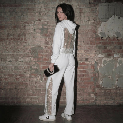 myla™ | crystal chainmail sweatpants